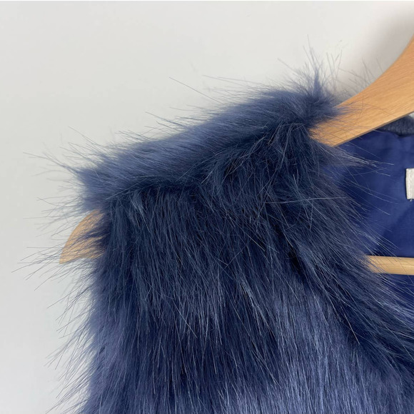 JustFab Long Faux Fur Vest Coat - Picture 3 of 6